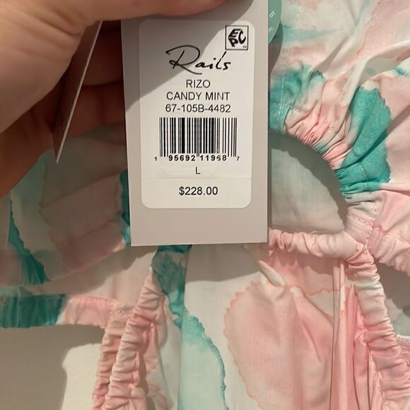 Rails Rizo Cutout Candy Mint Midi Dress Large NEW - Picture 8 of 9